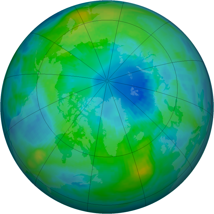 Arctic ozone map for 12 October 1983